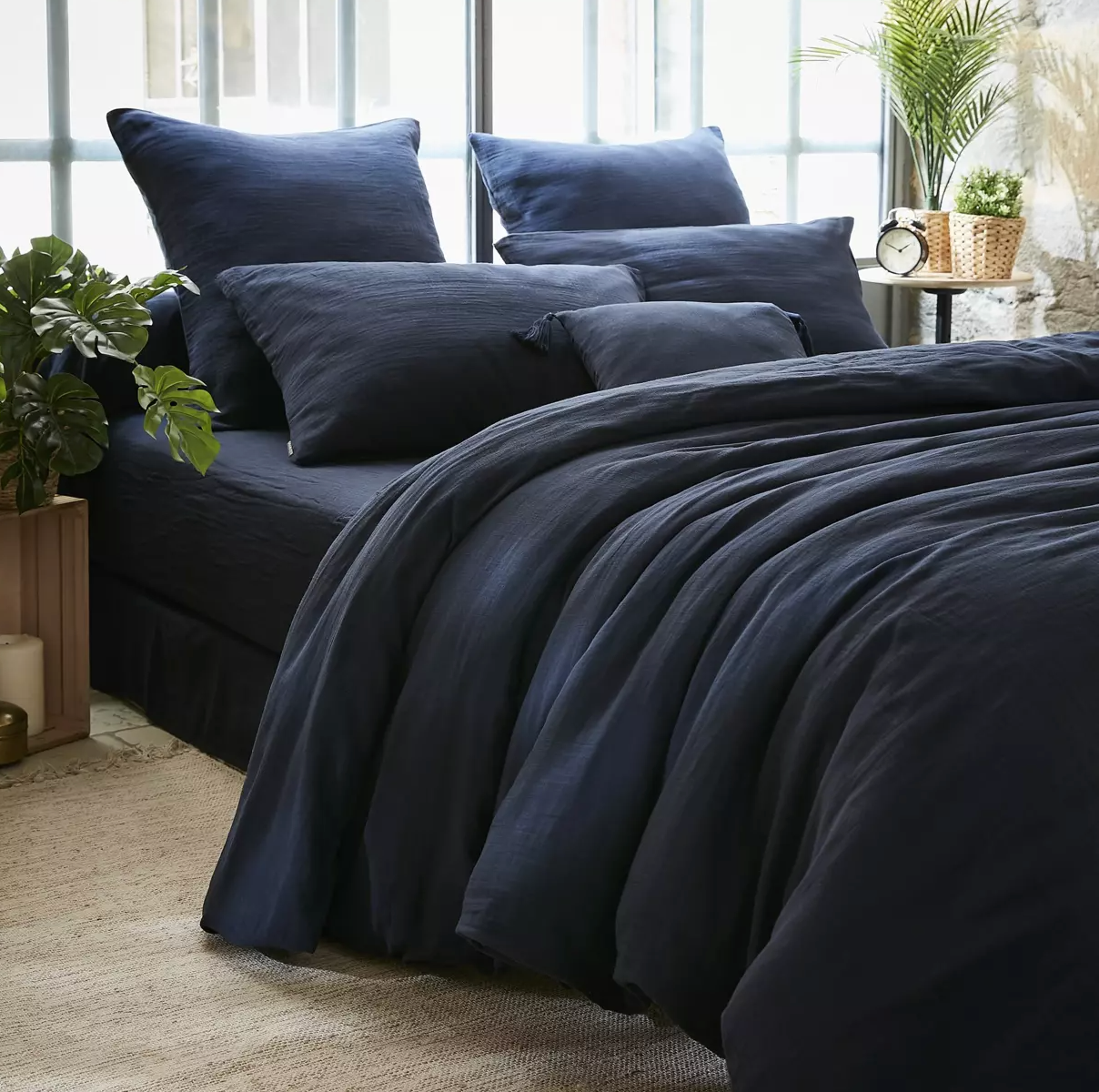 Taie d’oreiller Amara 65 x 65 cm - Bleu Nuit