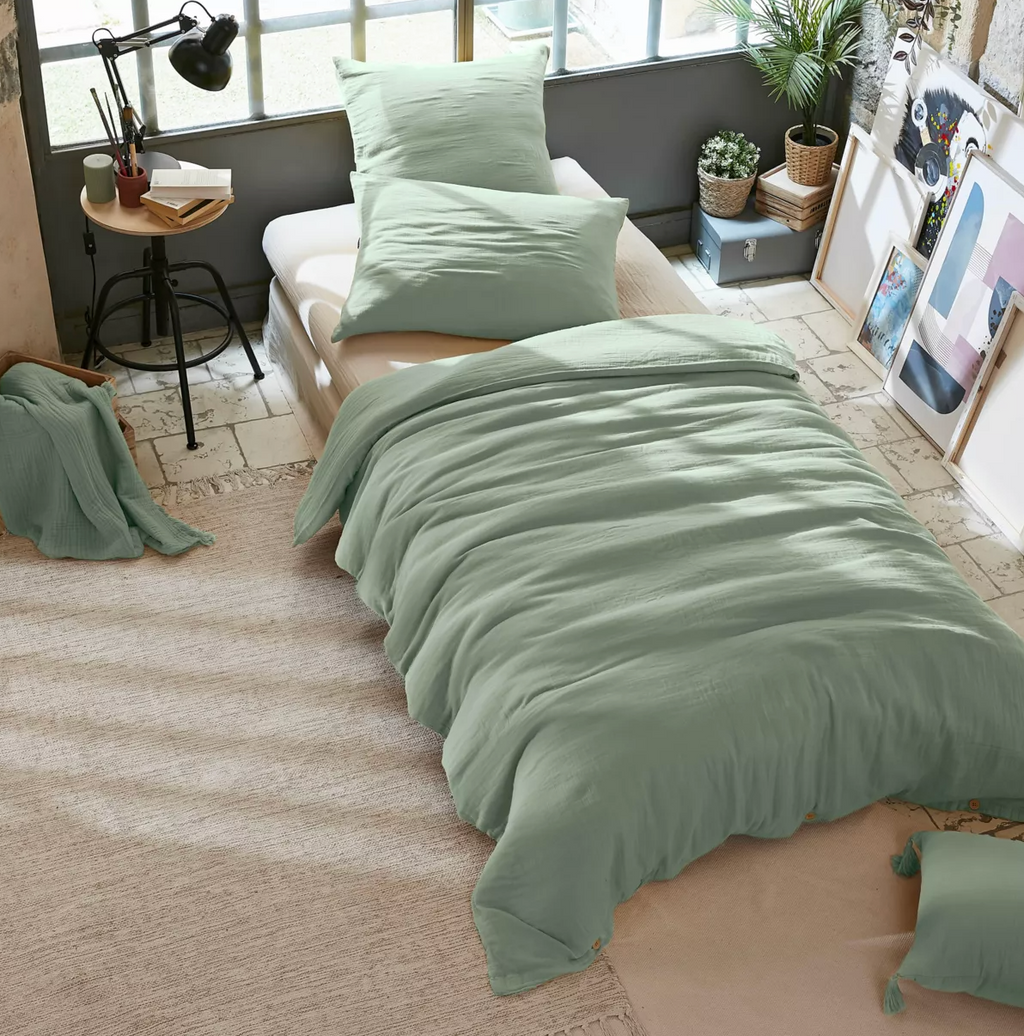 Taie d’oreiller Amara 65 x 65 cm - Vert Eucalyptus