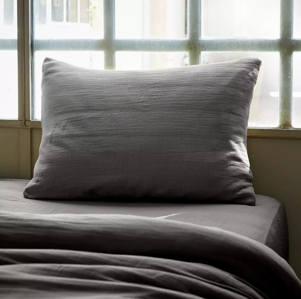 Taie d’oreiller Amara 50 x 70 cm - Gris Anthracite
