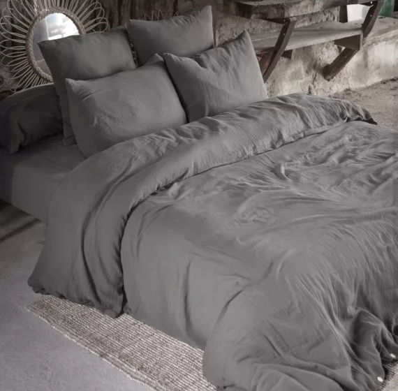 Taie d’oreiller Amara 50 x 70 cm - Gris Anthracite