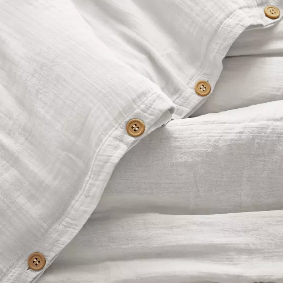 Housse de couette Amara en double gaze de coton - Ivoire