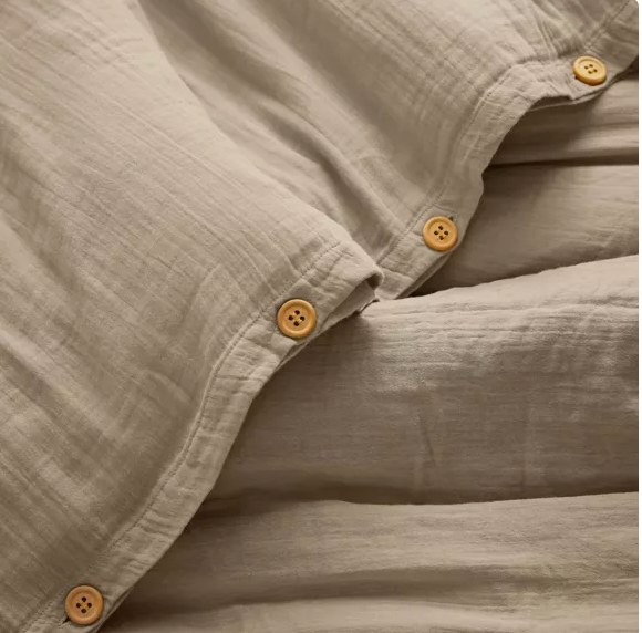 Housse de couette Amara en double gaze de coton - Beige
