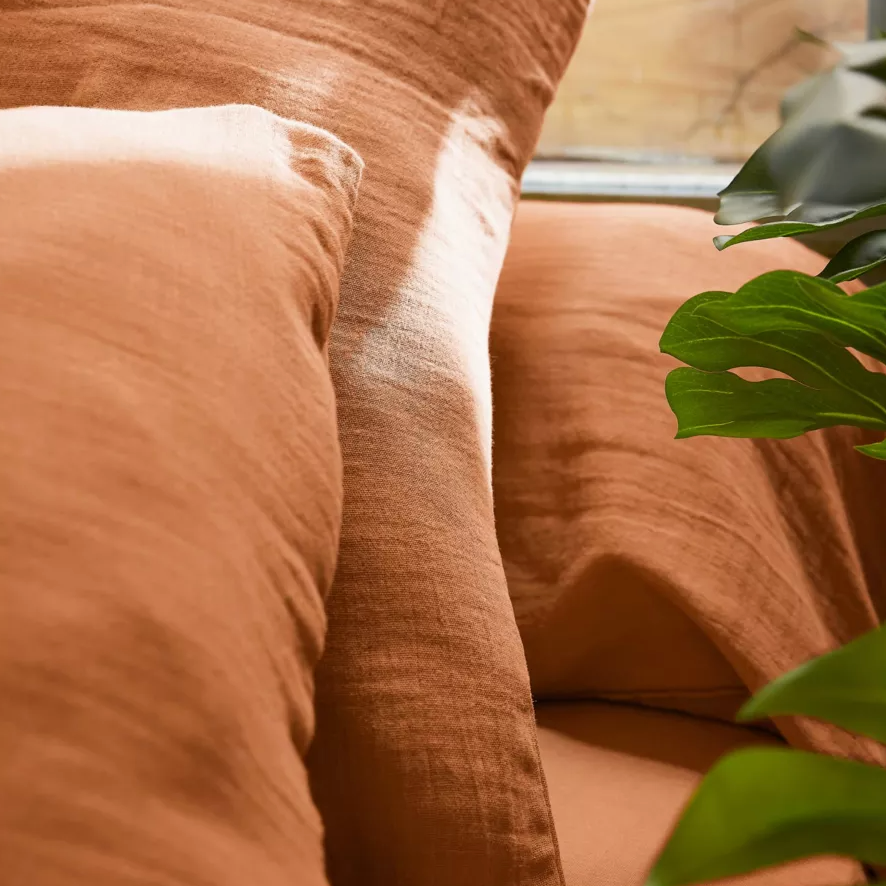 Taie de traversin Amara 185 cm - Abricot