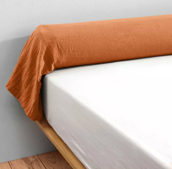 Taie de traversin Amara 185 cm - Abricot