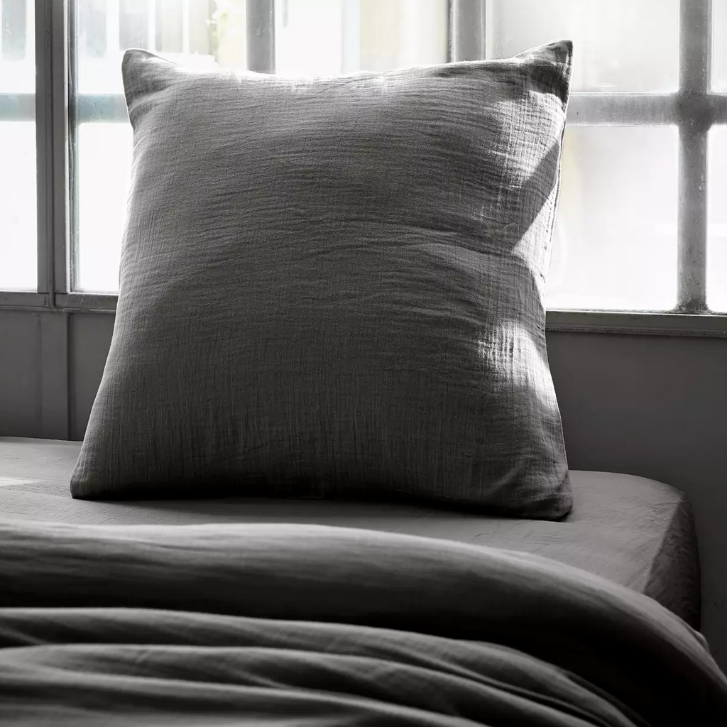 Taie d’oreiller Amara 65 x 65 cm - Gris Anthracite