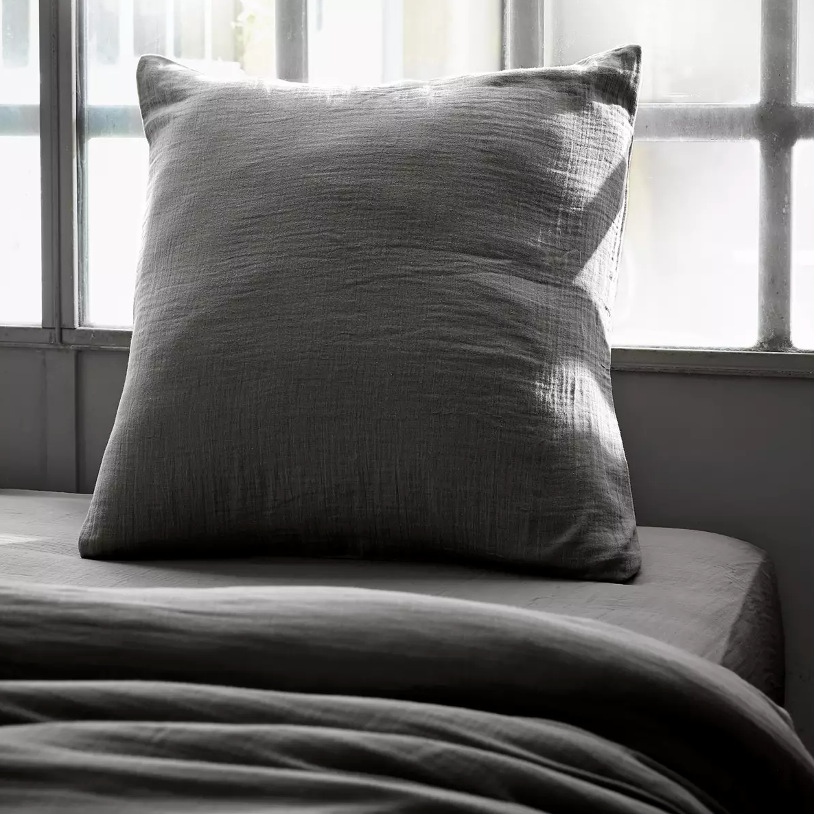 Taie d’oreiller Amara 65 x 65 cm - Gris Anthracite