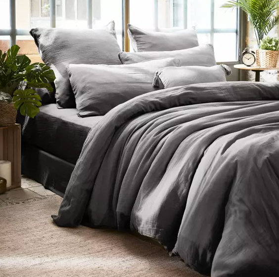 Drap Housse Amara - Gris anthracite